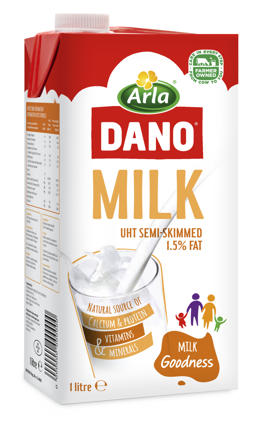 Arla Dano® Semi Skimmed UHT Milk (1.5%) 1 L